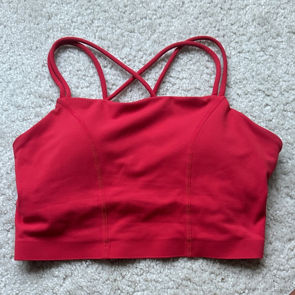 Strappy Crisscross Red Sports Bra